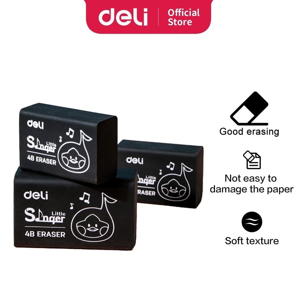

Penghapus Pensil Deli 4B H316 Little Singer – Lembut & Bersih Tanpa Merusak Kertas – Hitam