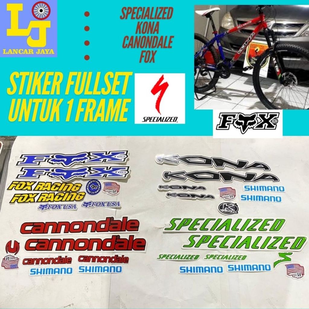 FOX Sticker Merek Sepeda MTB Complete fullset 1 Frameset SPECIALIZED KONA CANNONDALE