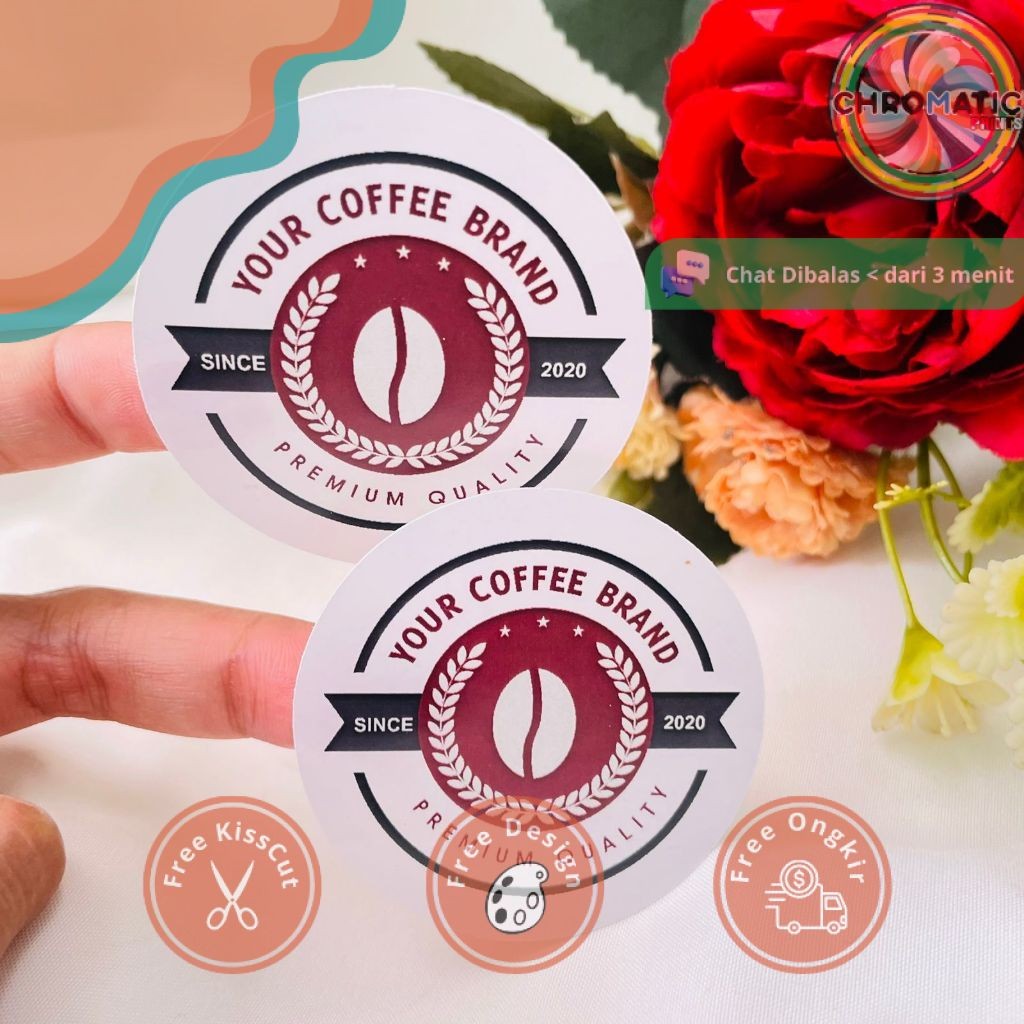 

chromatic Sticker Label Murah Edisi Coffe Stiker Produk Kemasan Botol Cup Coffee Kopi Uk.Kecil