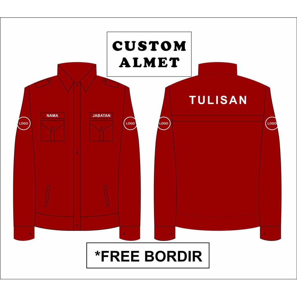 Kemeja Murah Kemeja Almet Custom / Jaket Almet Custom / Bisa Satuan / Full Bordir Bisa Custom