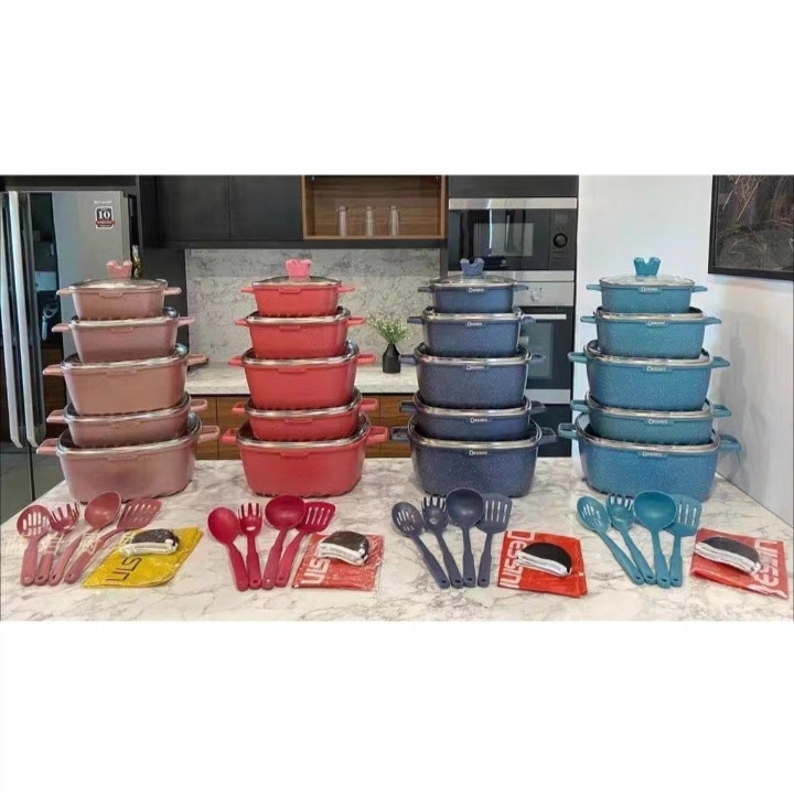 Set Panci Anti Lengket Merek Dessini Set Panci Aluminium Set Panci Batu Medis