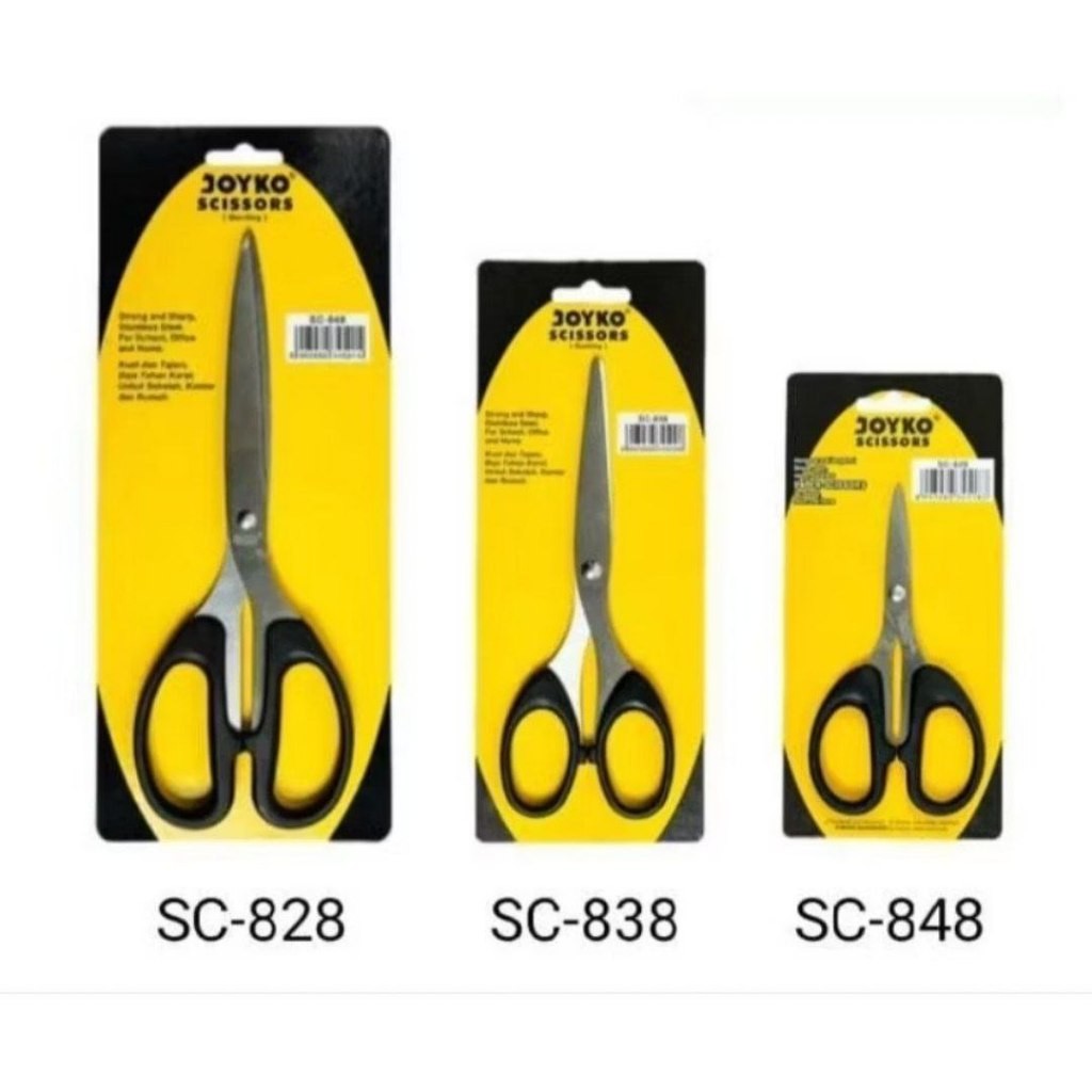 

Gunting Merek Joyko Besar, Tanggung, Kecil / Gunting Joyko Kecil SC 828 / Gunting Sedang SC 838 / Gunting Besar SC848 Joyko Big Scissor Medium Scissor Small Scissor Gunting Joyko 828 / Gunting Joyko 838 / Gunting Joyko 848
