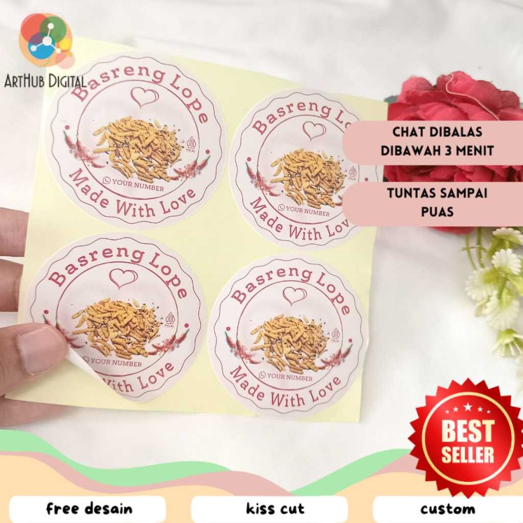 

AHD Sticker Print Label Makanan Cemilan Basreng Bentuk Bulat Free Desain Stiker Custom Nama
