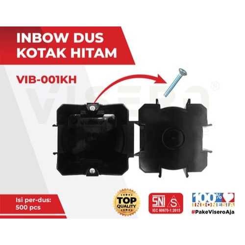 Inbow Dus/Dos/Doos Tanam Dudukan IB Mangkok Kotak Hitam Saklar Stop Kontak SNI