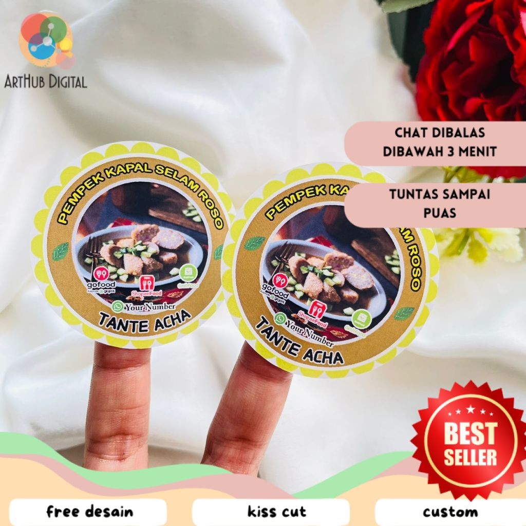 

AHD Sticker Chromo Bulat Edisi Pempek Tekwan Makanan Khas Palembang Free Desain Murah Uk.Kecil