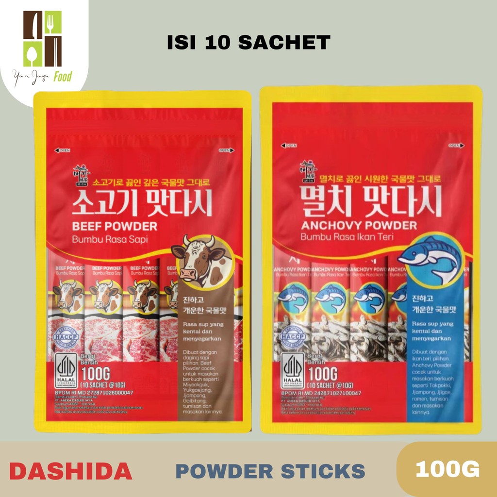 

Dashida Anchovy Powder Bumbu Rasa Ikan Teri - Dashida Beef Soup Stick 100gr isi 10stick