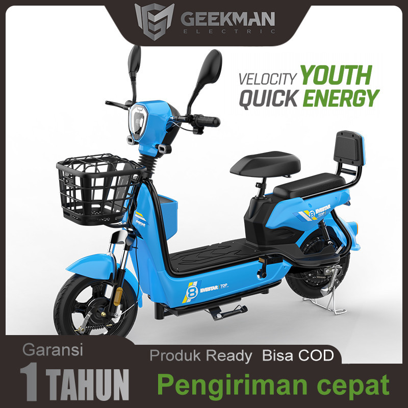 Geekman Sepeda Listrik Dewasa 48v 12ah Sepeda Motor Listrik Kapasitas angkut Garansi Resmi