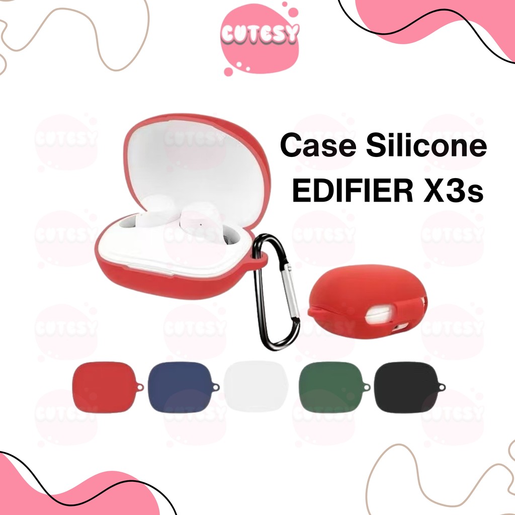 Case Casing Cover Pelindung Silicone EDIFIER X3s Plus + Carabiner Cutesy