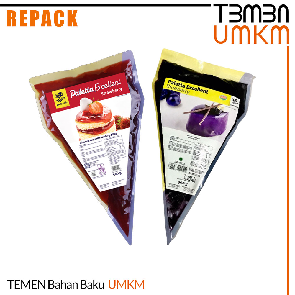 

Zeelandia Paletta Excellent Strawberry & Blueberry Repack - Selai Buah Premium untuk Isian & Topping