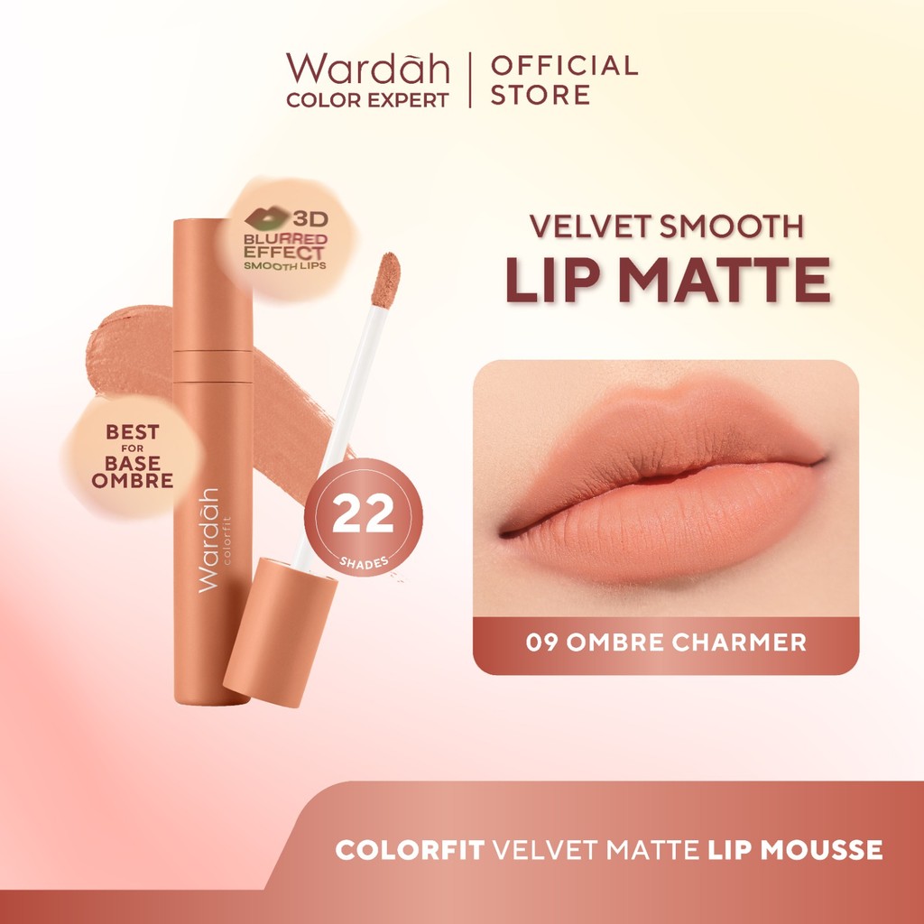 [PRE-ORDER] WARDAH Colorfit Velvet Matte Lip Mousse - Lip Cream Tahan Lama Tahan Air - Hasil Matte T