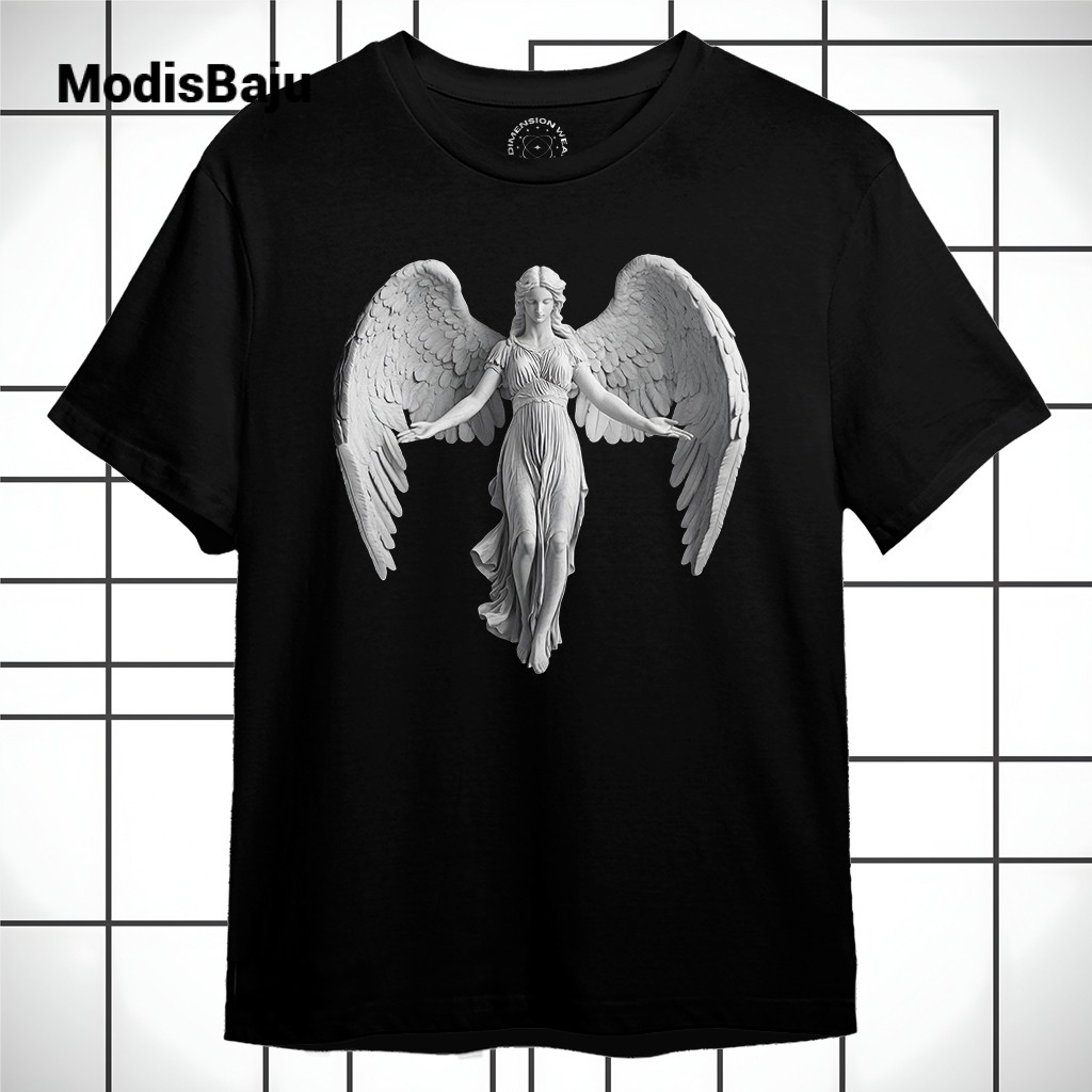 ModisBaju - Kaos Distro Premium Original 3D Flying Winged Angel Statue