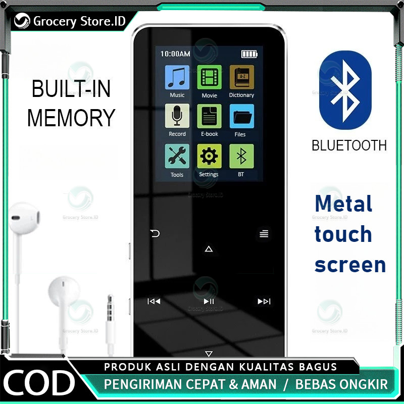 DAP MP4 Digital Audio Player 1.7 Inch Bluetooth 4.2 500mAh - Pemutar Musik - Woramy