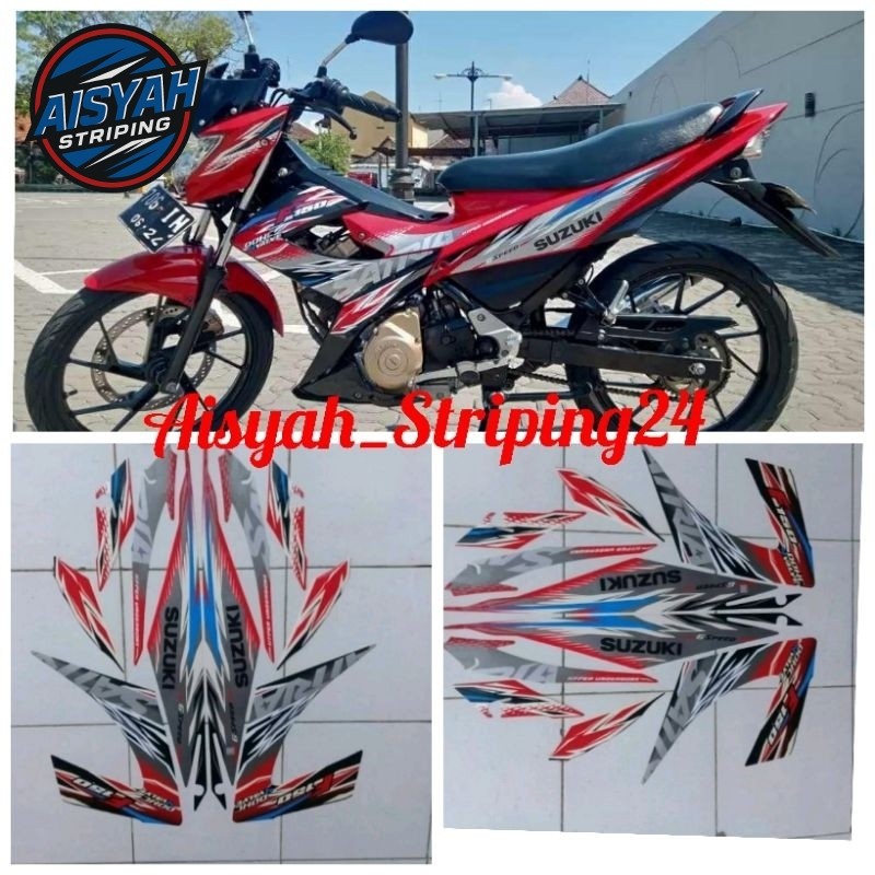 Striping stiker sticker satria Fu facelift FL 2013 2014 silver merah