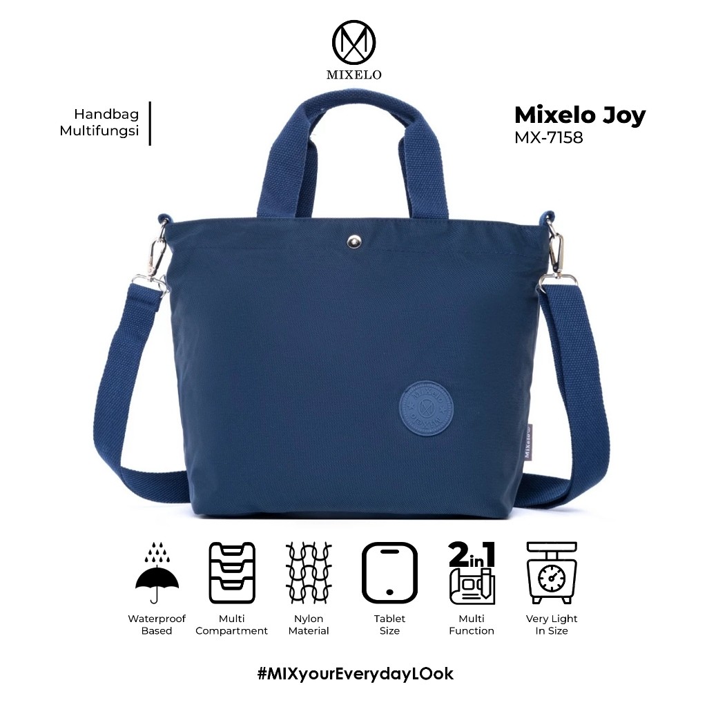 Terbaru tas kerja wanita / tas selempang nylon waterproof 2in1 Mixelo 7158