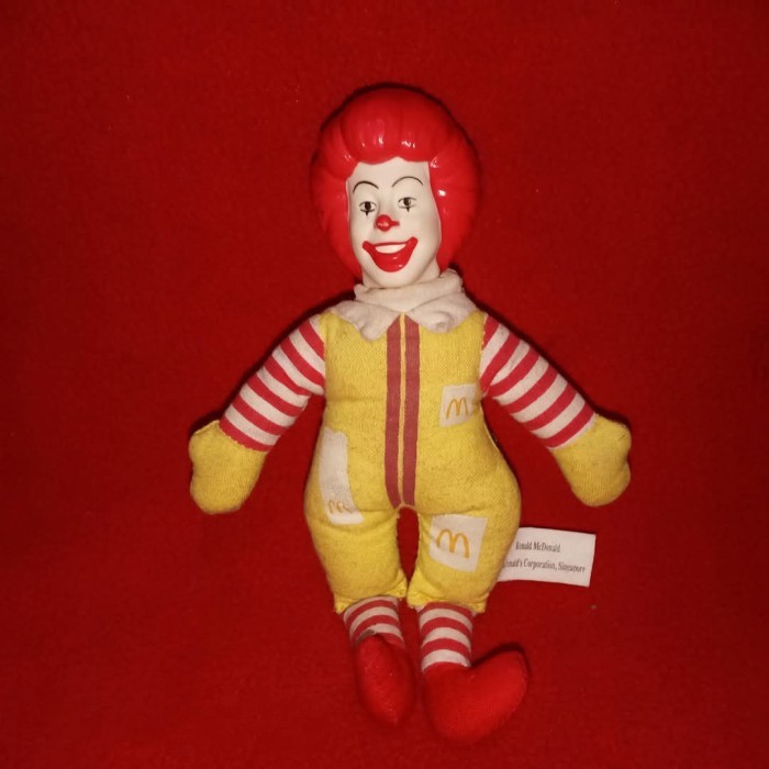 KY562 Boneka Vintage Ronald Maskot Happy Meal MC Donalds SUPER RARE