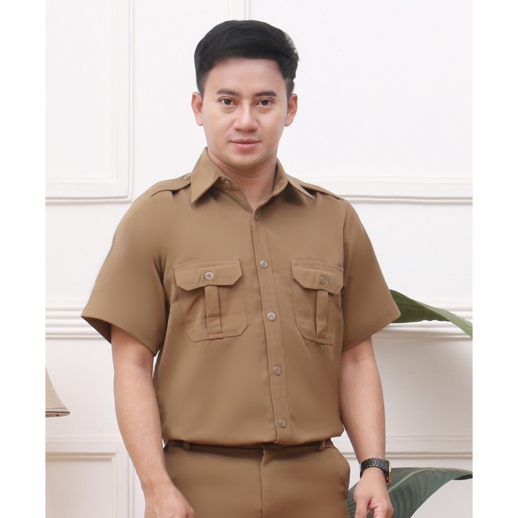 [ MaksQ ]Baju Hem Pria Dan Blus Wanita PDH ASN Baju keki Serta Bawahan Dan Celana