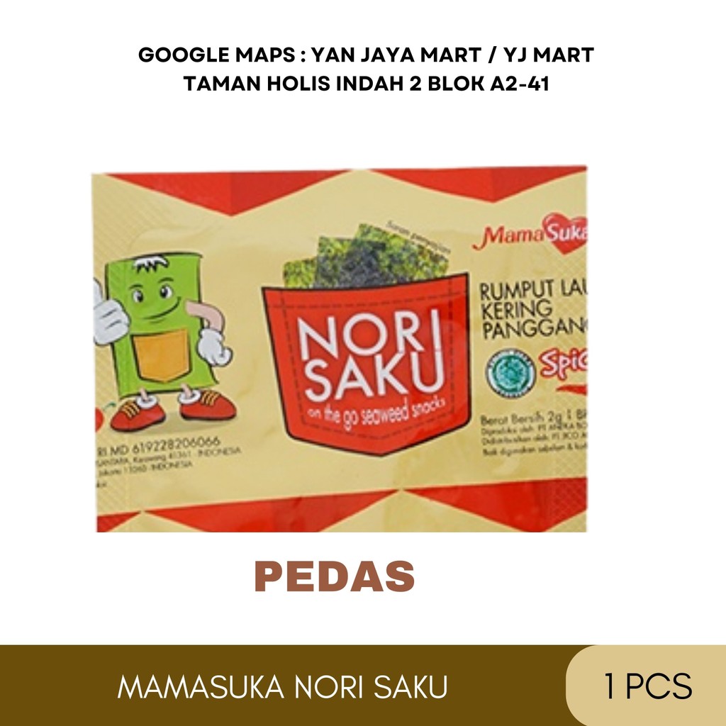 

Nori Saku Mamasuka Original / Pedas / Bbq / 1pc