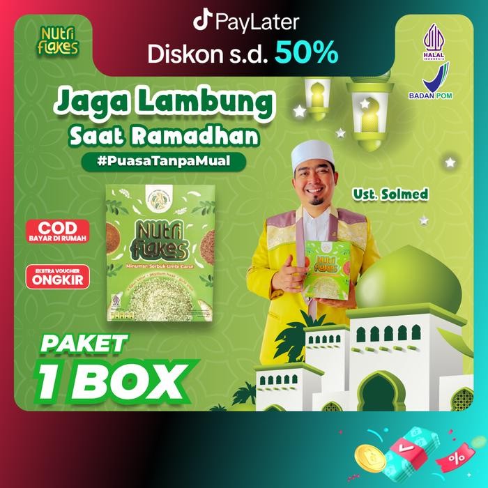 

Produk Baru!! {SPESIAL PROMO} NUTRIFLAKES - SEREAL UMBI GARUT - Paket 1 Box Granola Susu - 1 BOX
