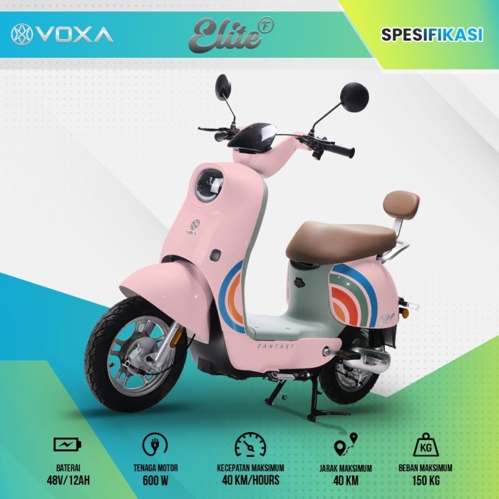 VOXA Sepeda Listrik Elite Fantasy Terbaru motor 600 watt  Murah Dewasa - Kuning