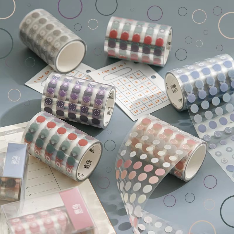 

Color dots Washi Tape Decorative Adhesive Masking Tape For Stickers Scrapbooking DIY round Stationery Tape School Office Supply