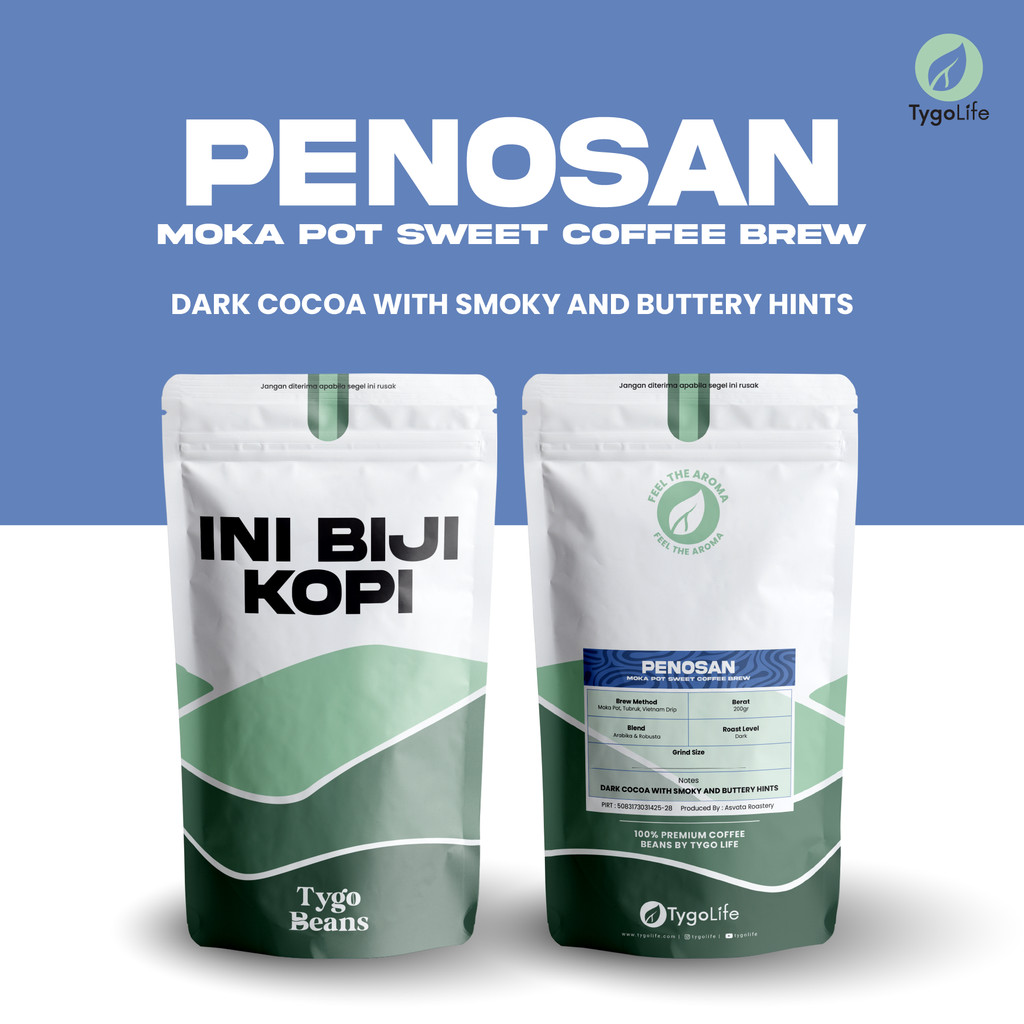 

TYGO BEANS PENOSAN BIJI KOPI 200GR HOUSE BLEND ROBUSTA ARABIKA LOKAL BERKUALITAS MOKA POT ESPRESSO MANUAL BREW COFFEE BUBUK KOPI TUBRUK