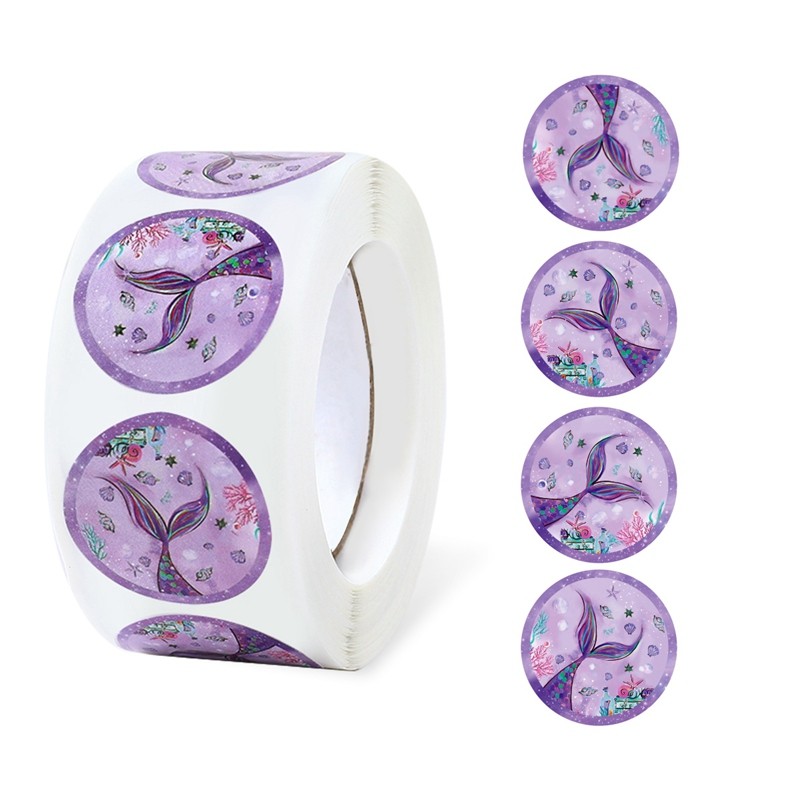 

500pcs Mermaid Sticker for Kids Mermaid Birthday Party Sticker Pattern 2.5cm 8 Design School Teacher Supplies Child Sticker Gift