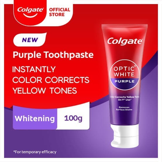colgate optic white purple/ pasta gigi colgate optic white purple 100gr