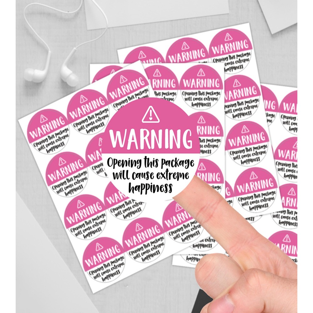 

120Pcs/pack 1.5inch Pink Adorable Warning Sticker Labels Extreme happiness Labels for Business Gift Wrapping Decoration
