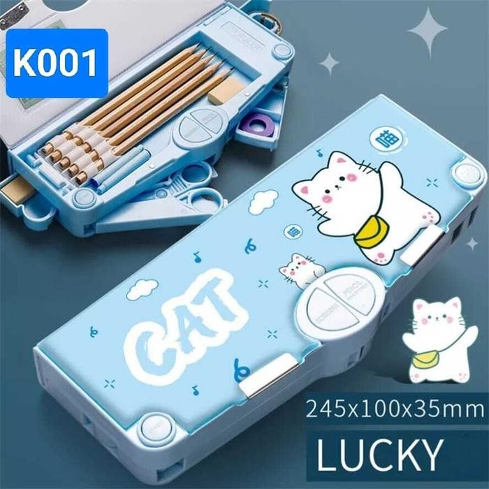 

[[New Collection Kids]] Kotak Pensil Multifungsi Motif Kartun Untuk Laki Laki Perempuan / Tempat Pensil Serbaguna Anak Sekolah K001 Stationery - K001 Biru Cat