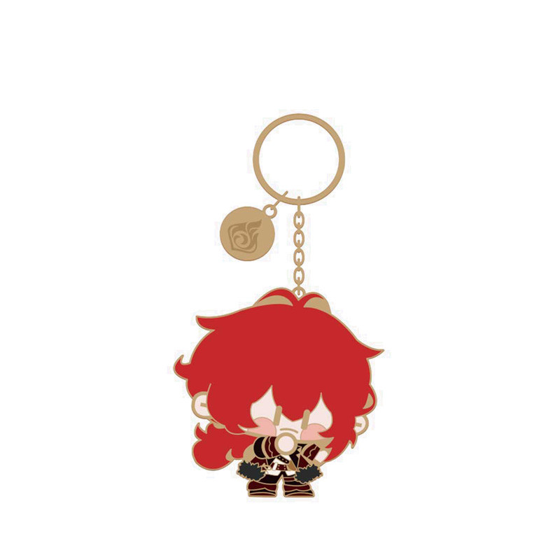 Nullset Genshin Impact Chibi Character Metal Keychain Diluc -NLS86241