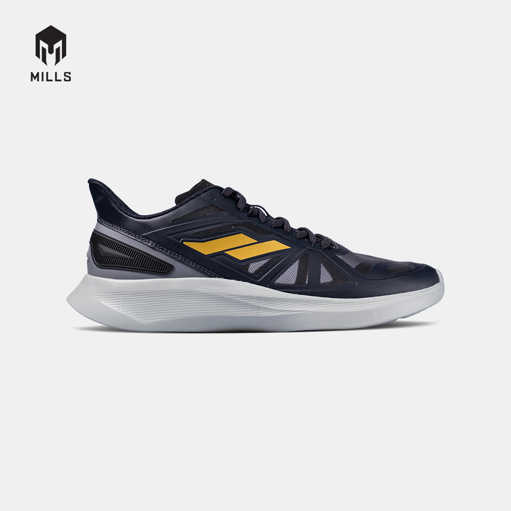 Mills Sepatu Lari Running Shoes Olahraga Saga Black / Grey / Gold 9106004
