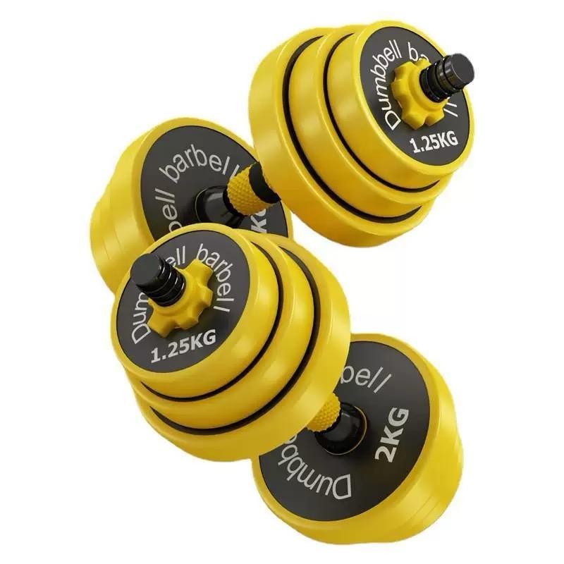 POTENCE Dumbell Barbel Set 15Kg Dumbbell Set Barbel Set Rubber 2 Pcs Barbell Dumbbell Dumbel Besi 2 