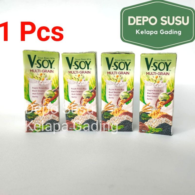 

Vsoy Multigrain 200 ml | V-Soy Susu Kedelai 200ml Import Premium