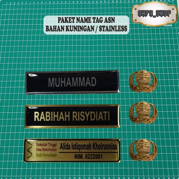 

New Collection Paket Name Tag ASN Bahan Kuningan Stainless (Name tag & Pin Korpri) Foto - Kuningan, Magnet