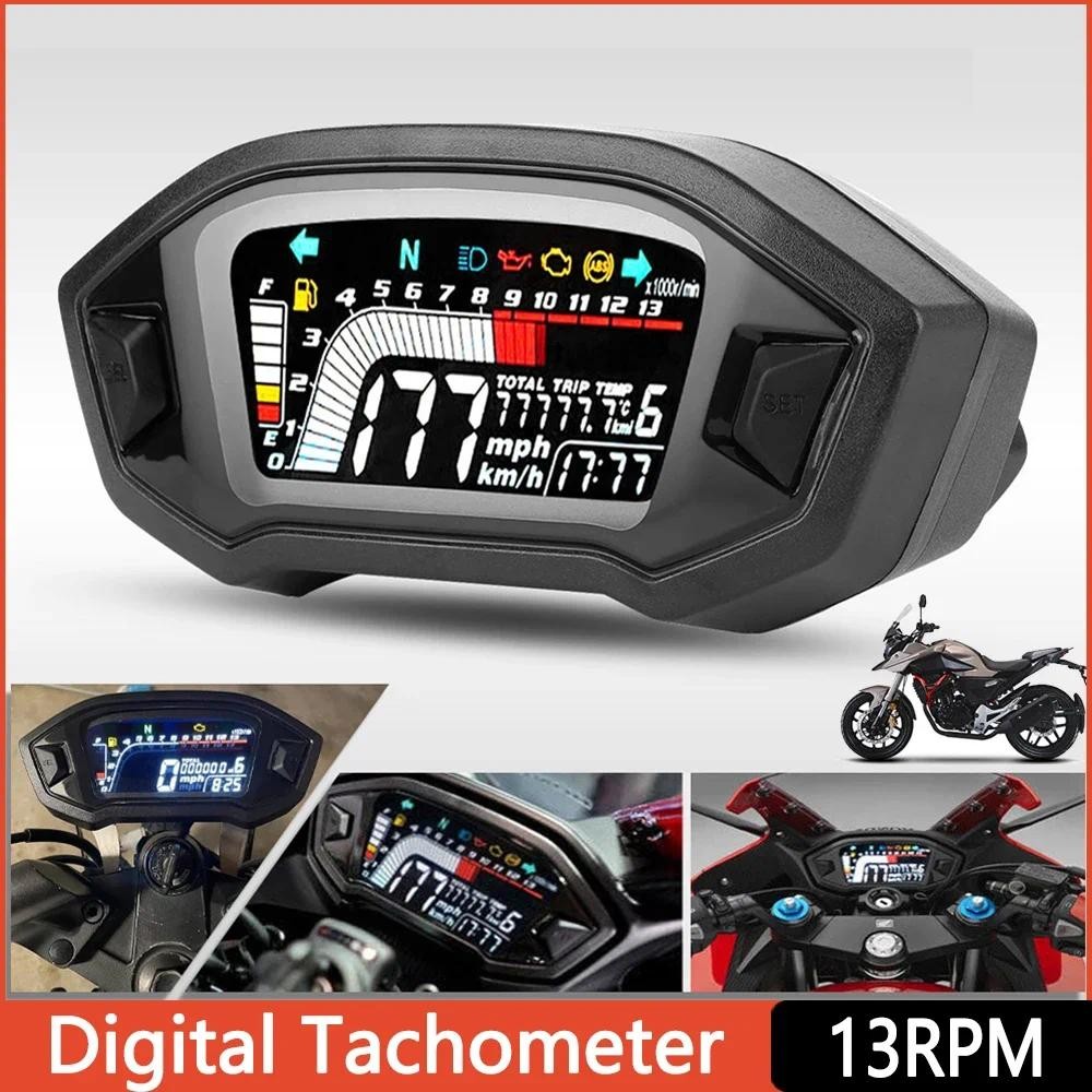 Motorcycle gital Dash Universal gital Board 13RPM Motorcycle LCD Speedometer Odometer Tachometer for