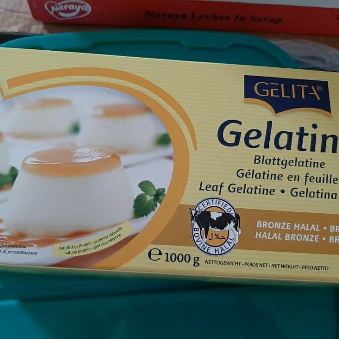

Gelatine Sheet 1000gram/ Gelatin Lembaran 1kg (isi 300 Lembar)