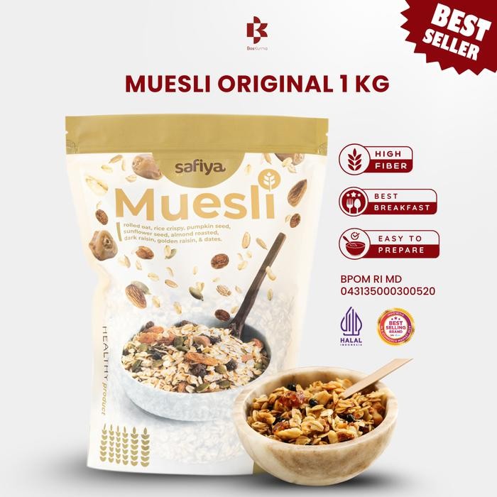 

Muesli Safiya 1 Kg - Dried Fruit Sereal Sarapan Almond Granola Oat Oatmeal Susu - 1 Kg