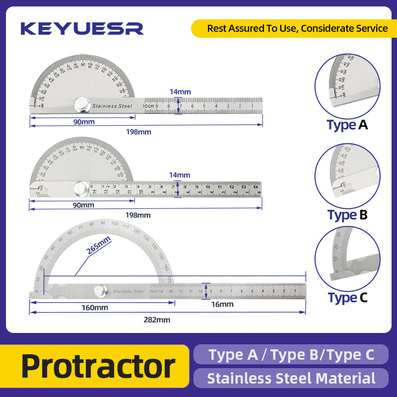 180 Degree Protractor Metal Ruler Angle Meter Stainless Steel Angle Ruler Angle Gauge Angle Finder G
