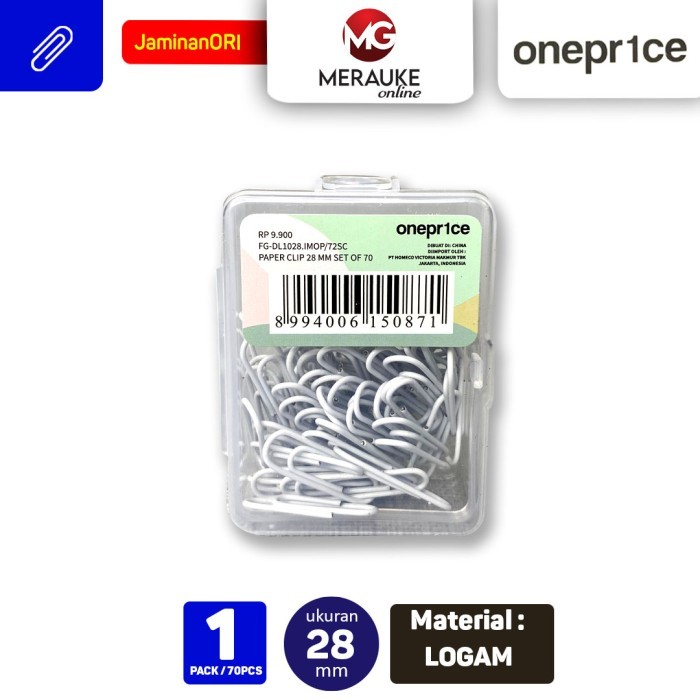 

Onepr1ce Paper Clip penjepit kertas 28 mm 1 set isi 70 pcs