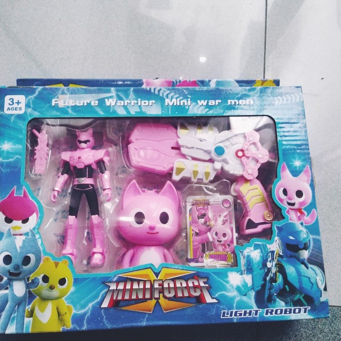 mini force robot pink plus pedang