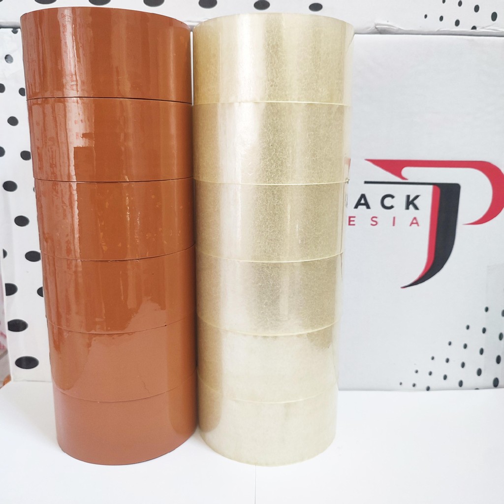 

1 Slop / 6 Pcs - Lakban Bening - Coklat Ekonomis 45 x 100 yard - Jago Pack Indonesia