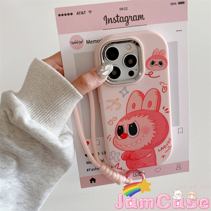 【Jam Case】case VIVO binatang berwarna merah muda Casing ponsel cocok untuk VIVO Y02 Y15S Y02S Y17 Y9