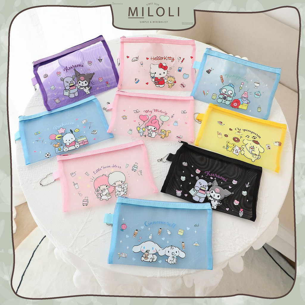 

[MILOLI] 1Pcs PENCIL CASE Sanrio Pouch Jaring Pensil Pouch Kotak Pensil Makeup Serbaguna - F0282