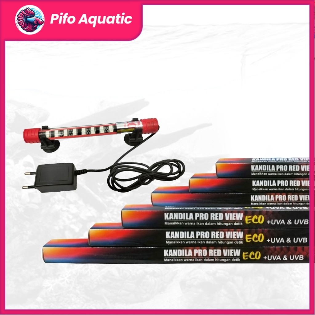 Kandila Pro Red View Eco Series T4 Lampu Celup Aquarium Aquascape UVA UVB Pifo Aquatic