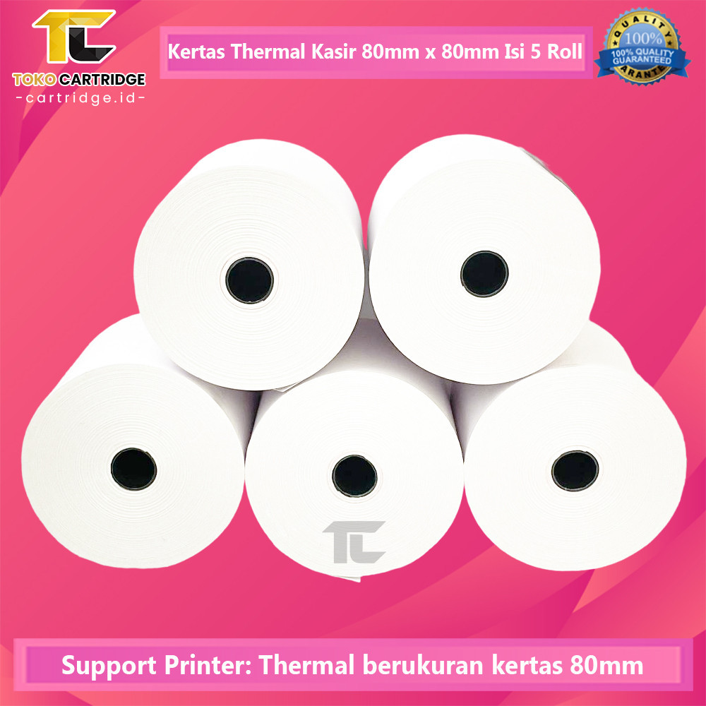 

Kertas Thermal Kasir 80x80mm 80x70mm Continous Paper Roll Kertas Struk 80x70mm 80x80mm New