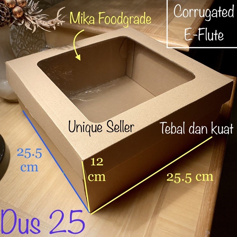 

Dus Box Kotak Hampers 25x25x12 EFLUTE JENDELA MIKA / Dus Coklat Eflute 25 x 25 x 12 EFLUTE WINDOW / Dus Box Kotak Packing Olshop 25x25 x 12 / Dus Box Kotak Kue Tart 25x25x12 / Dus Box Kotak 25x25x12 / Dus Box Kotak Puding Pudding 25x25x12