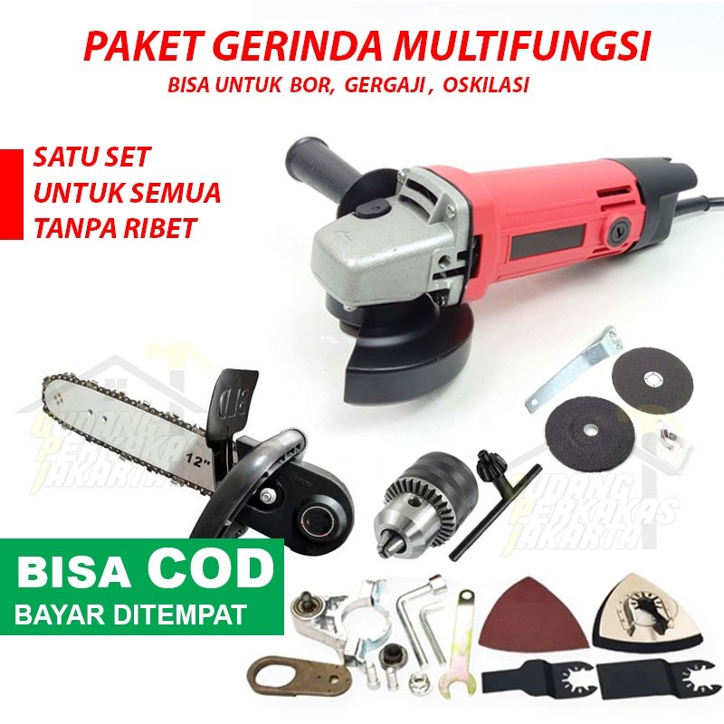 PAKET MESIN GERINDA MULTIFUNGSI BOR GERGAJI OSKILASI ORIGINAL PRODUC