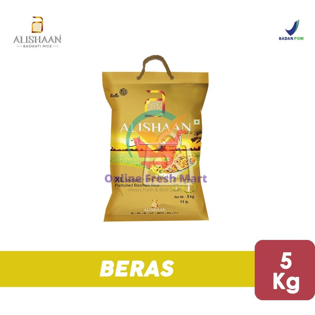 

Beras Basmati Alishaan / Basmati Rice (Kemasan asli 5kg) - Online Fresh Mart Denpasar