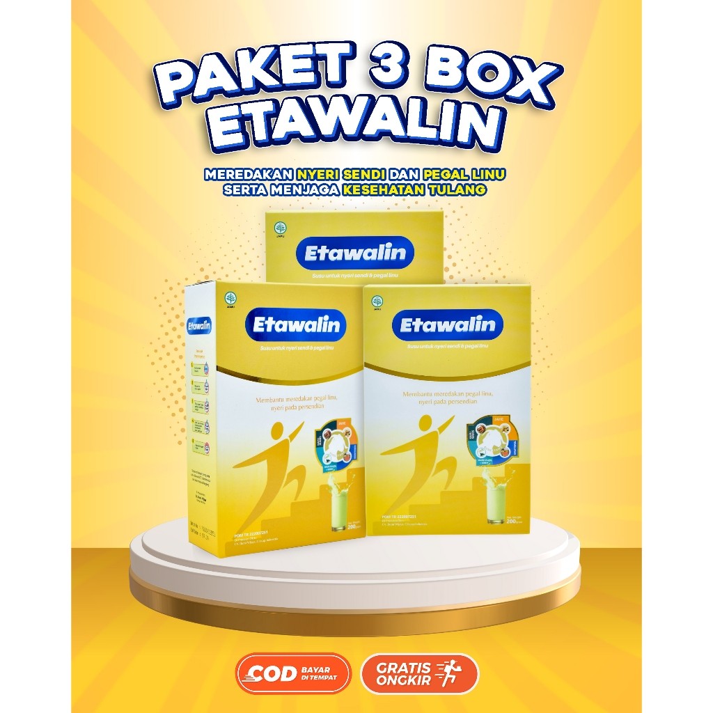 

PAKET AKUT 3 BOX ETAWALIN - BANTU ATASI KESEMUTAN, ASAM URAT, NYERI SENDI