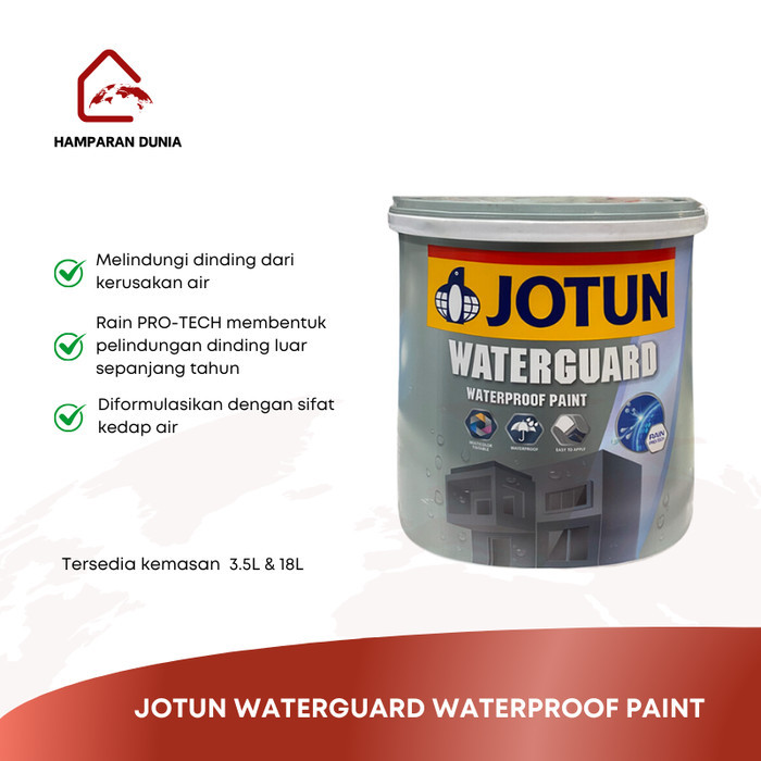 JOTUN WATERGUARD WATERPROOF PAINT - CAT TEMBOK 3.5 LTR